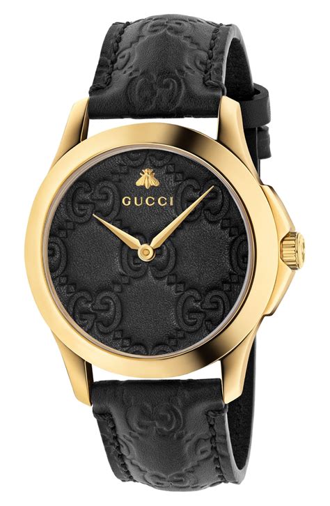 gucci genuine leather watch|gucci leather watch bands women.